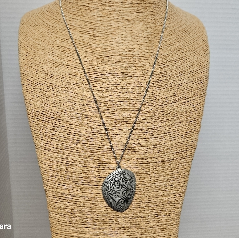 Amos Pewter Pendant "Cirque" Design Pendant Necklace